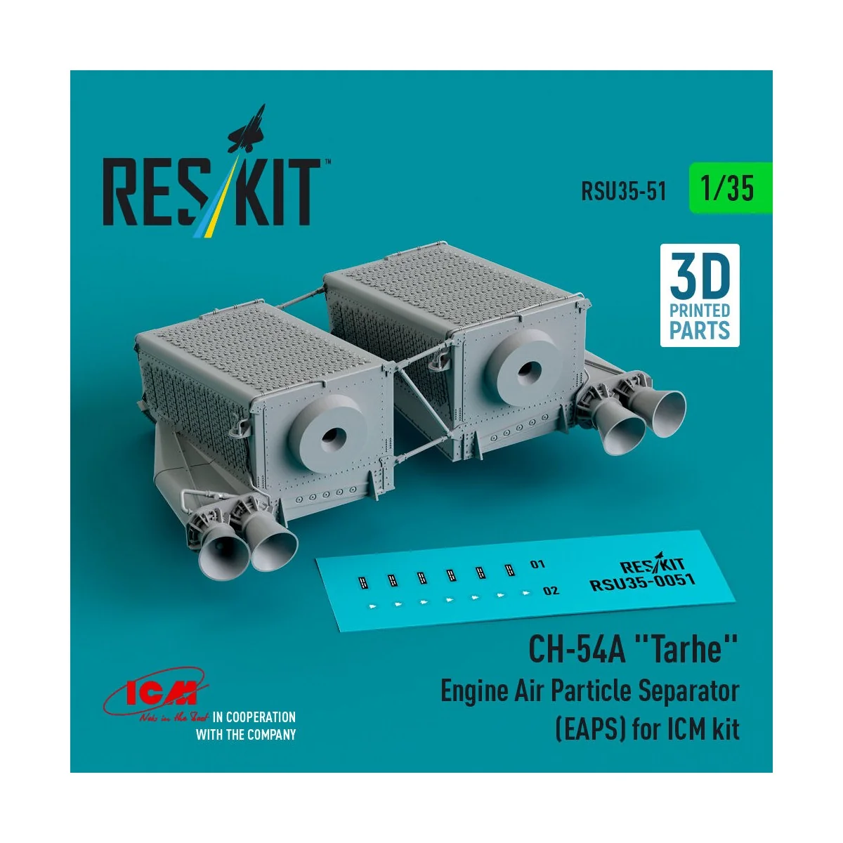 CH-54A Tarhe Engine Air Particle Separator (EAPS) for ICM kit (3D P... CH-54A Tarhe Engine Air Particle Separator (EAPS) for ICM kit (3D P...