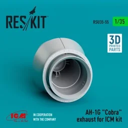 AH-1G Cobra exhaust for ICM kit (3D Printed) 1/35 - ResKit Models R...