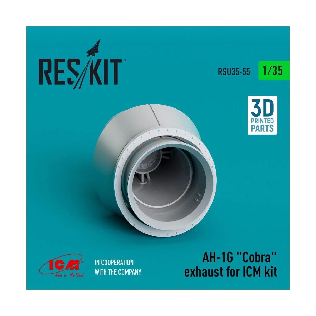 AH-1G Cobra exhaust for ICM kit (3D Printed), 1/35 - ResKit Models ... AH-1G Cobra exhaust for ICM kit (3D Printed), 1/35 - ResKit Models ...