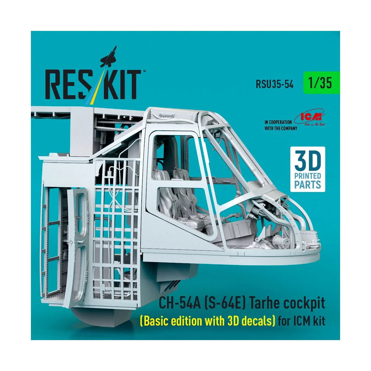CH-54A (S-64E) Tarhe cockpit (Basic edition with 3D decals) for ICM...