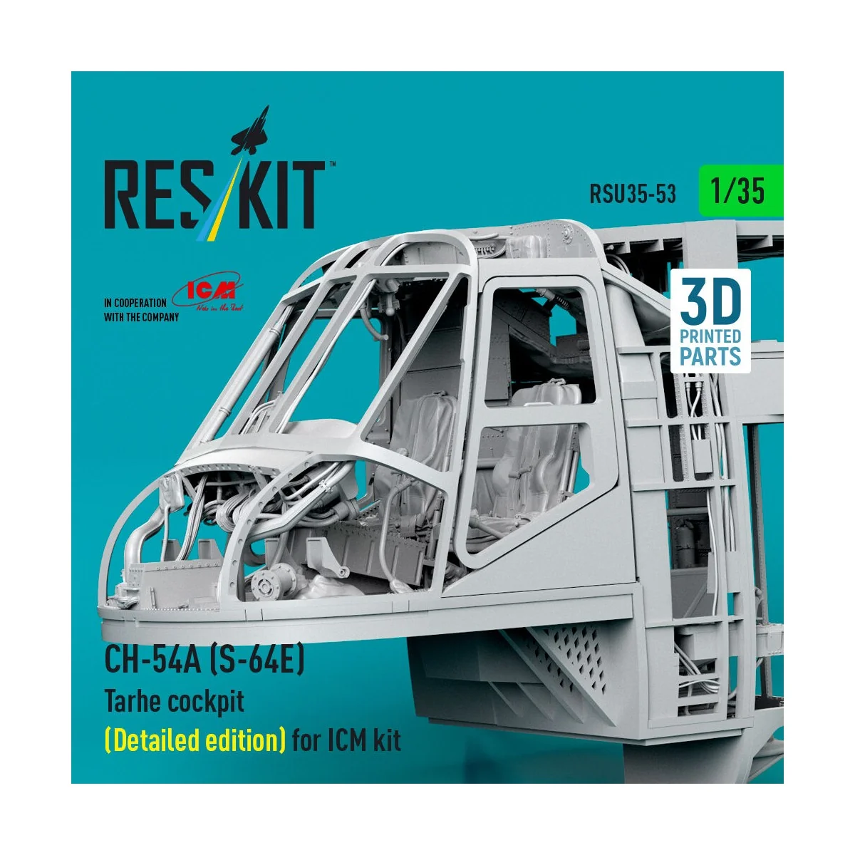CH-54A (S-64E) Tarhe cockpit (Detailed edition) for ICM kit (3D Pri...