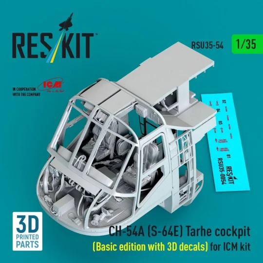 CH-54A (S-64E) Tarhe cockpit (Basic edition with 3D decals) for ICM...