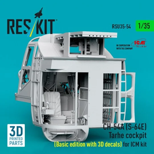 CH-54A (S-64E) Tarhe cockpit (Basic edition with 3D decals) for ICM...