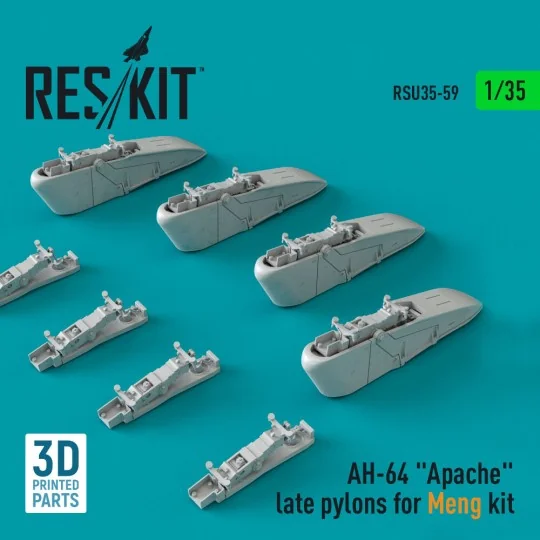 AH-64 Apache late pylons for Meng kit (3D Printed), 1/35 - ResKit M...
