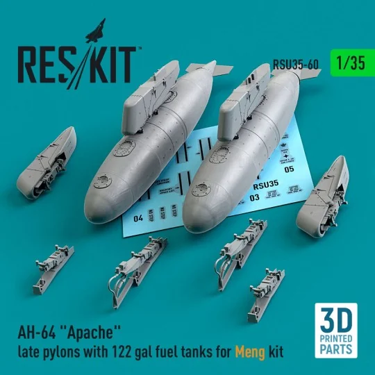 AH-64 Apache late pylons with 122 gal fuel tanks for Meng kit (3D P...