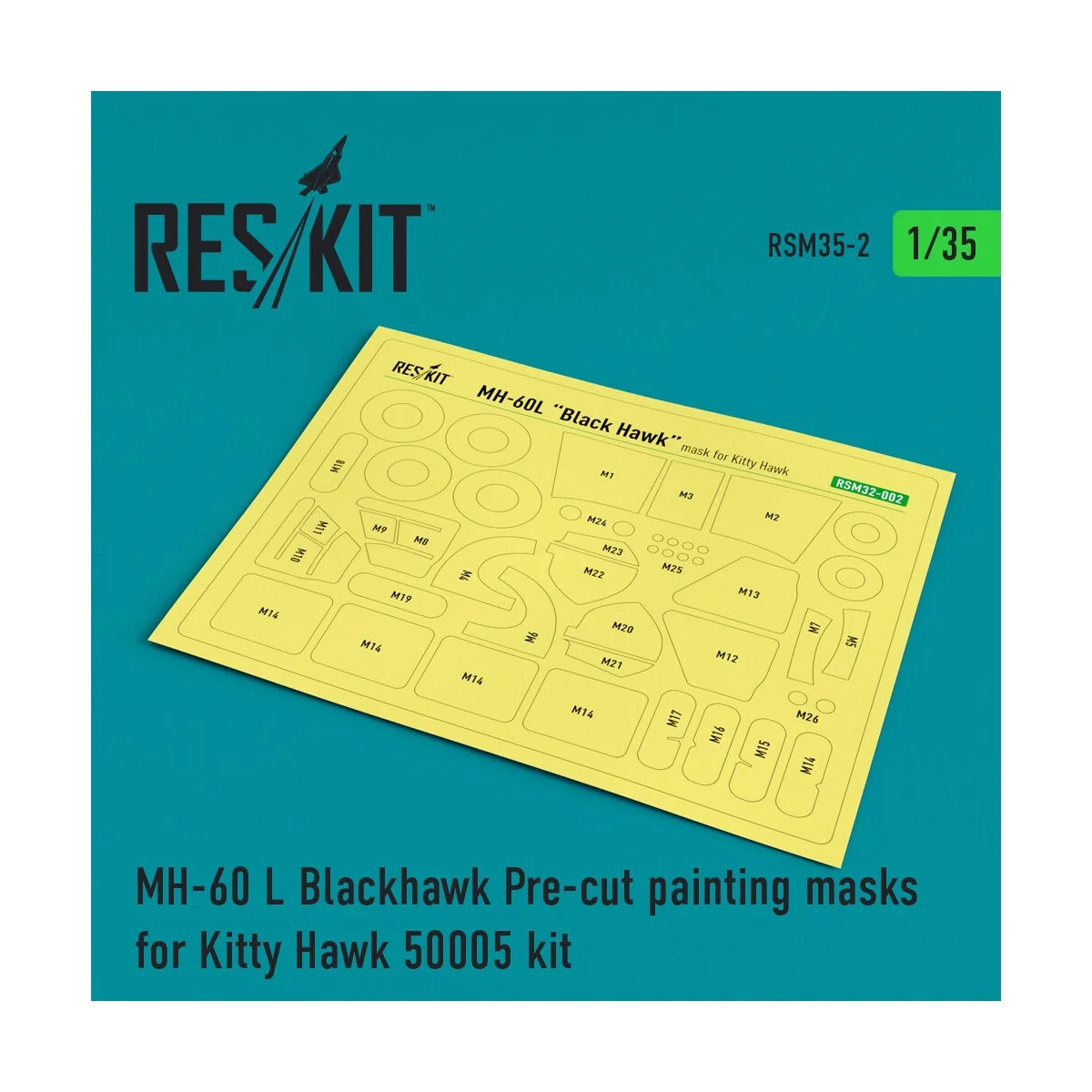 MH-60L Blackhawk Pre-cut painting masks for KittyHawk 50005 kit, 1/... MH-60L Blackhawk Pre-cut painting masks for KittyHawk 50005 kit, 1/...