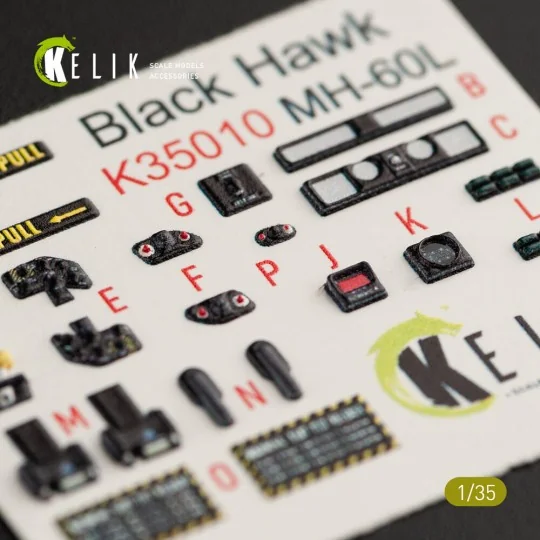 MH-60L Black Hawk interior 3D decals for Kitty Hawk / Zimimodel kit...