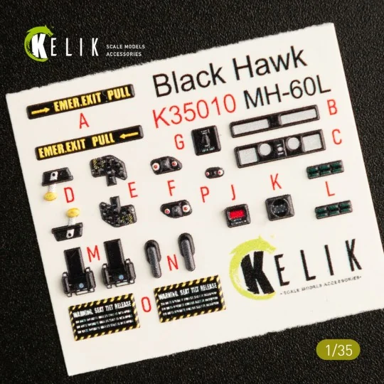 MH-60L Black Hawk interior 3D decals for Kitty Hawk / Zimimodel kit...