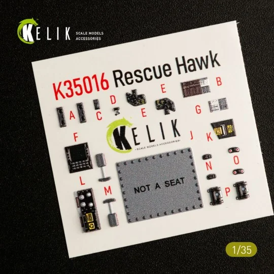 HH-60H Rescue Hawk interior 3D decals for Kitty Hawk / Zimimodel ki...
