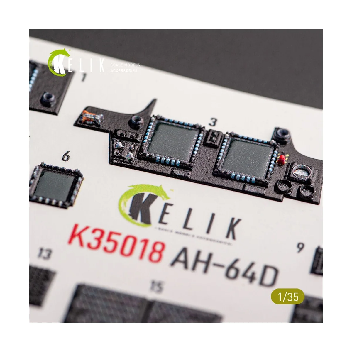 AH-64D Apache interior 3D decals for Takom kit, 1/35 - Kelik K35018