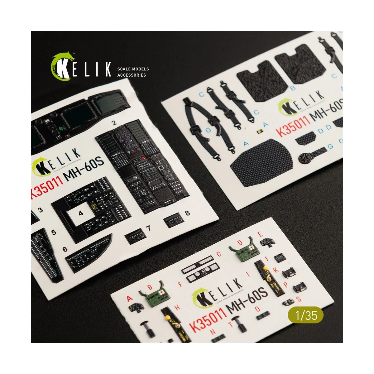 MH-60S Knight Hawk interior 3D decals for Kitty Hawk / Zimimodel ki...