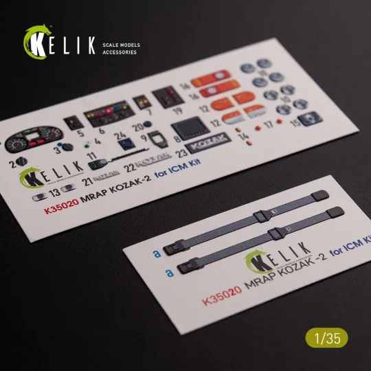 Kozak-2 Ukrainian MRAP 3D decals for ICM kit 1/35 - Kelik K35020 Kozak-2 Ukrainian MRAP 3D decals for ICM kit 1/35 - Kelik K35020