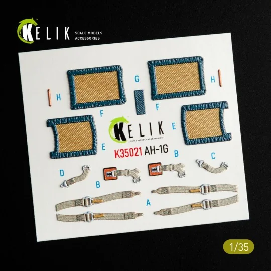 AH-1G Cobra interior 3D decals for ICM kit, 1/35 - Kelik K35021