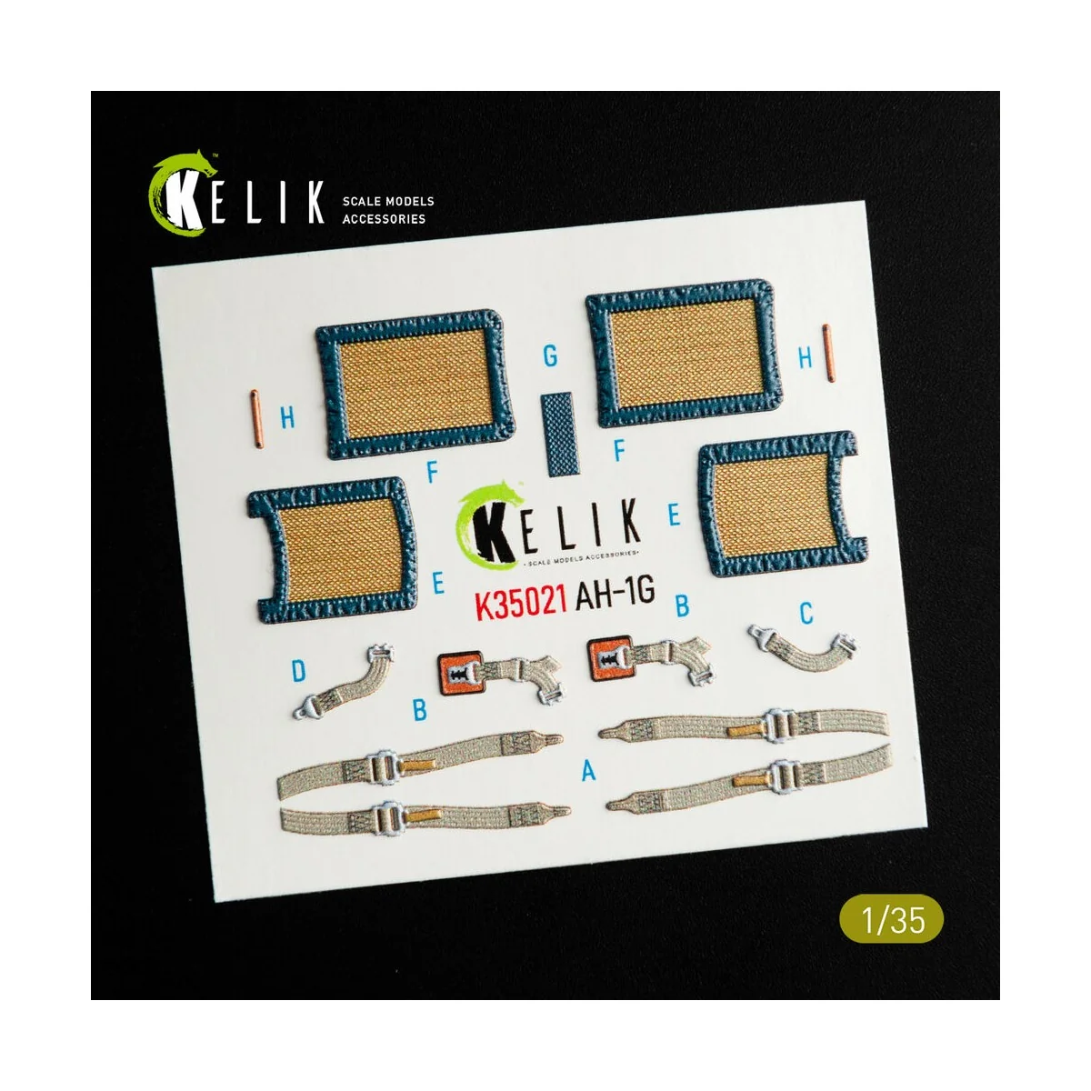 AH-1G Cobra interior 3D decals for ICM kit, 1/35 - Kelik K35021