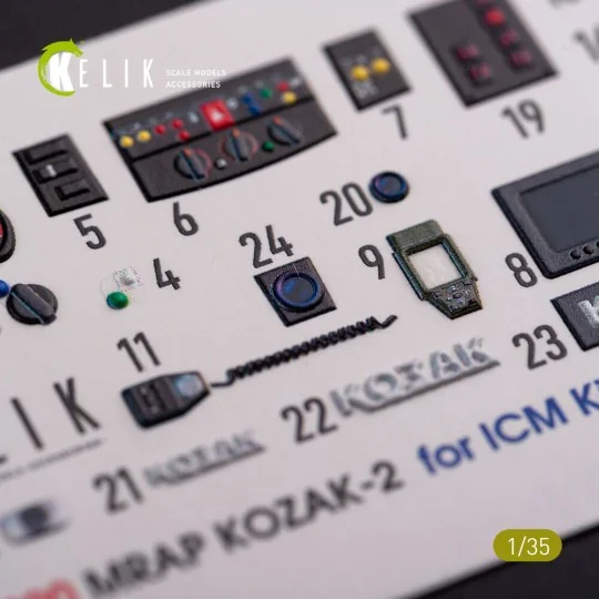 Kozak-2 Ukrainian MRAP 3D decals for ICM kit, 1/35 - Kelik K35020