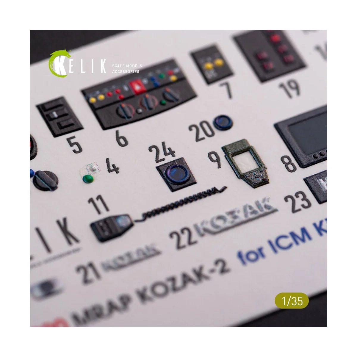 Kozak-2 Ukrainian MRAP 3D decals for ICM kit 1/35 - Kelik K35020 Kozak-2 Ukrainian MRAP 3D decals for ICM kit 1/35 - Kelik K35020