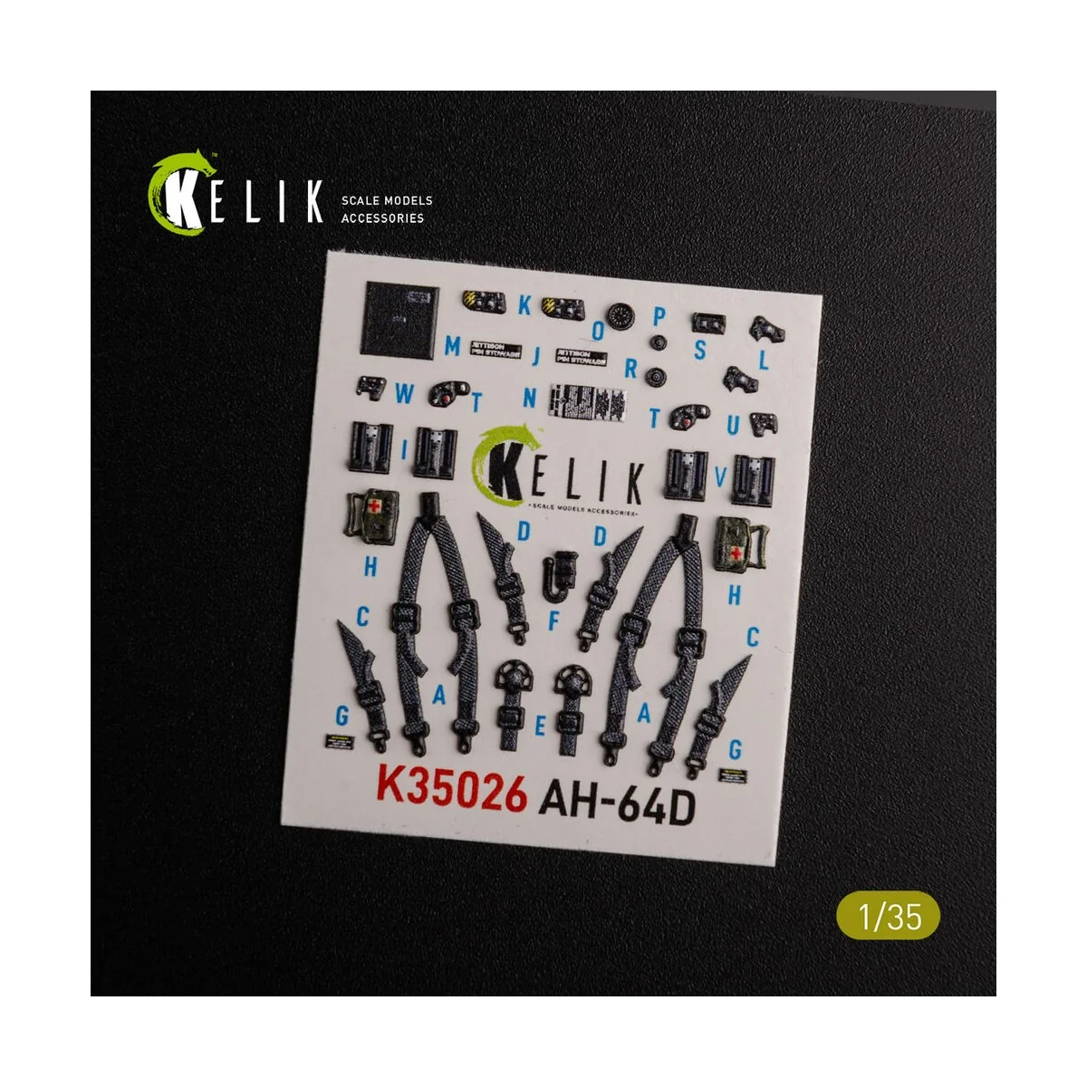 AH-64D Apache interior 3D decals for Meng kit, 1/35 - Kelik K35026