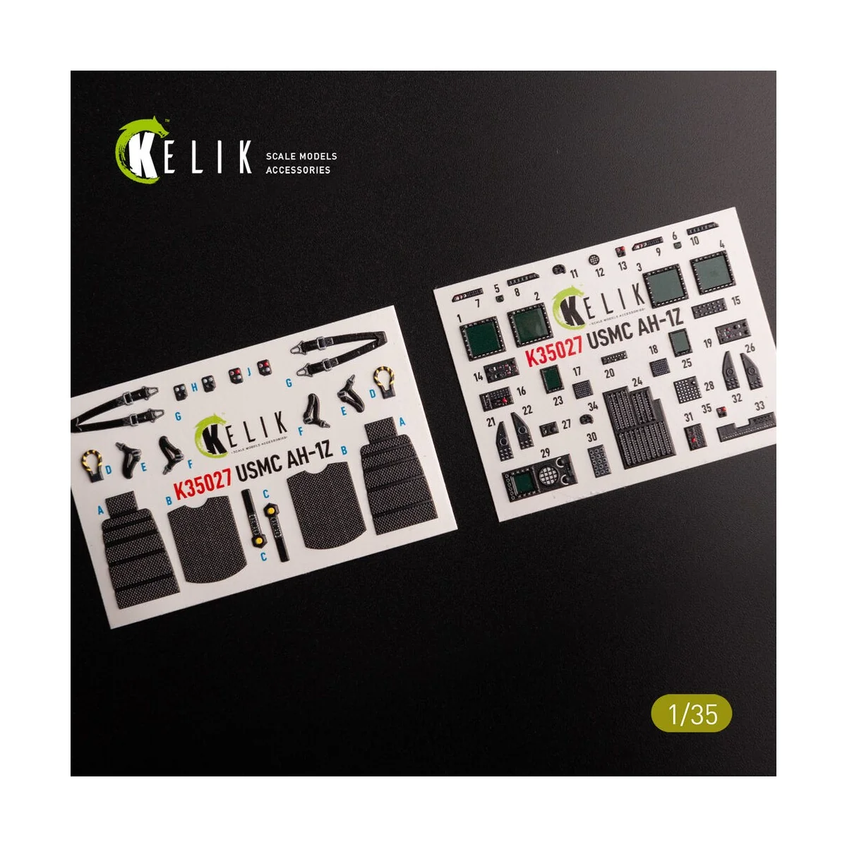 AH-1Z interior 3D decals for Academy kit, 1/35 - Kelik K35027