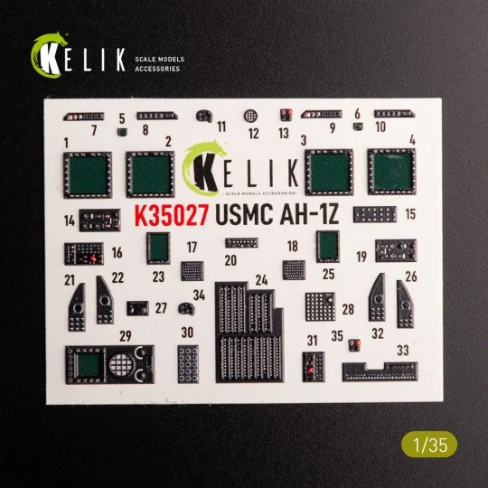 AH-1Z interior 3D decals for Academy kit 1/35 - Kelik K35027