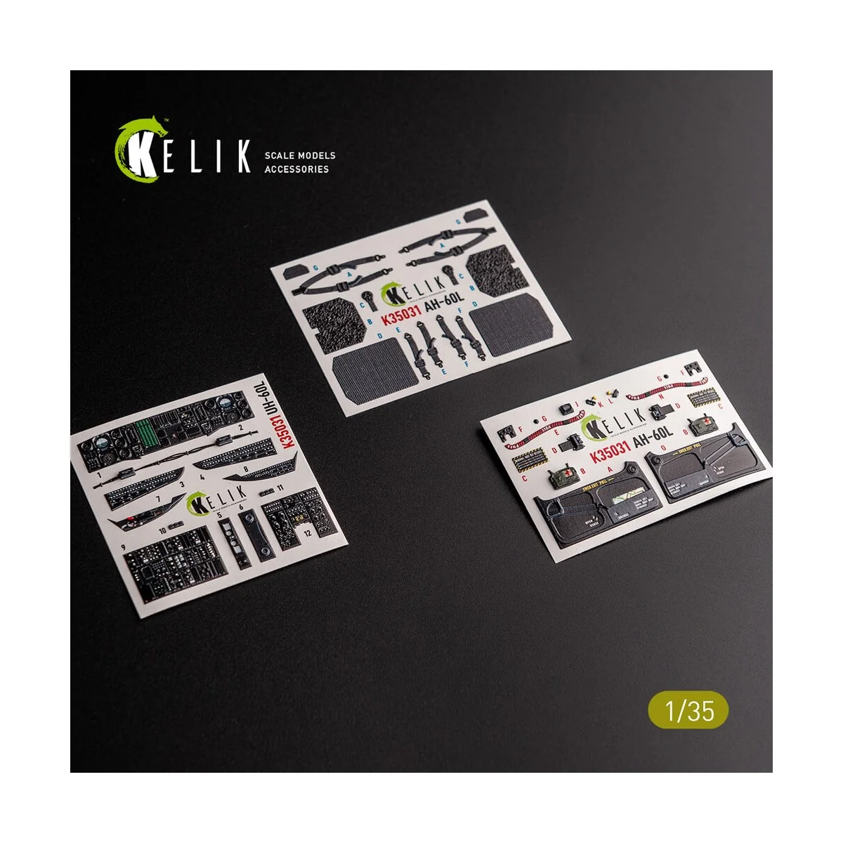 UH-60L interior 3D decals for Academy kit, 1/35 - Kelik K35031