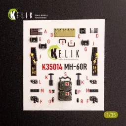 MH-60R interior 3D decals for Kitty Hawk kit, 1/35 - Kelik K35014