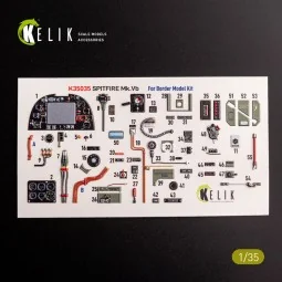 Spitfire Mk.VB - interior 3D decals for Border Models kit, 1/35 - K...