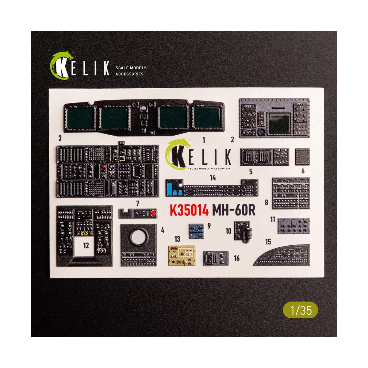 MH-60R interior 3D decals for Kitty Hawk kit, 1/35 - Kelik K35014