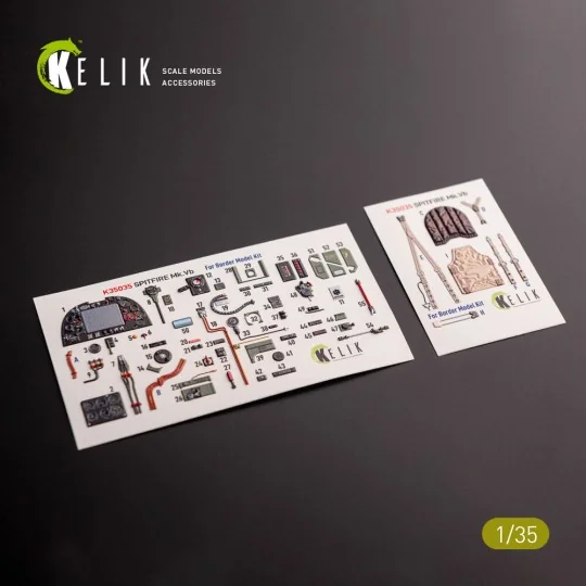 Spitfire Mk.VB - interior 3D decals for Border Models kit 1/35 - Ke...