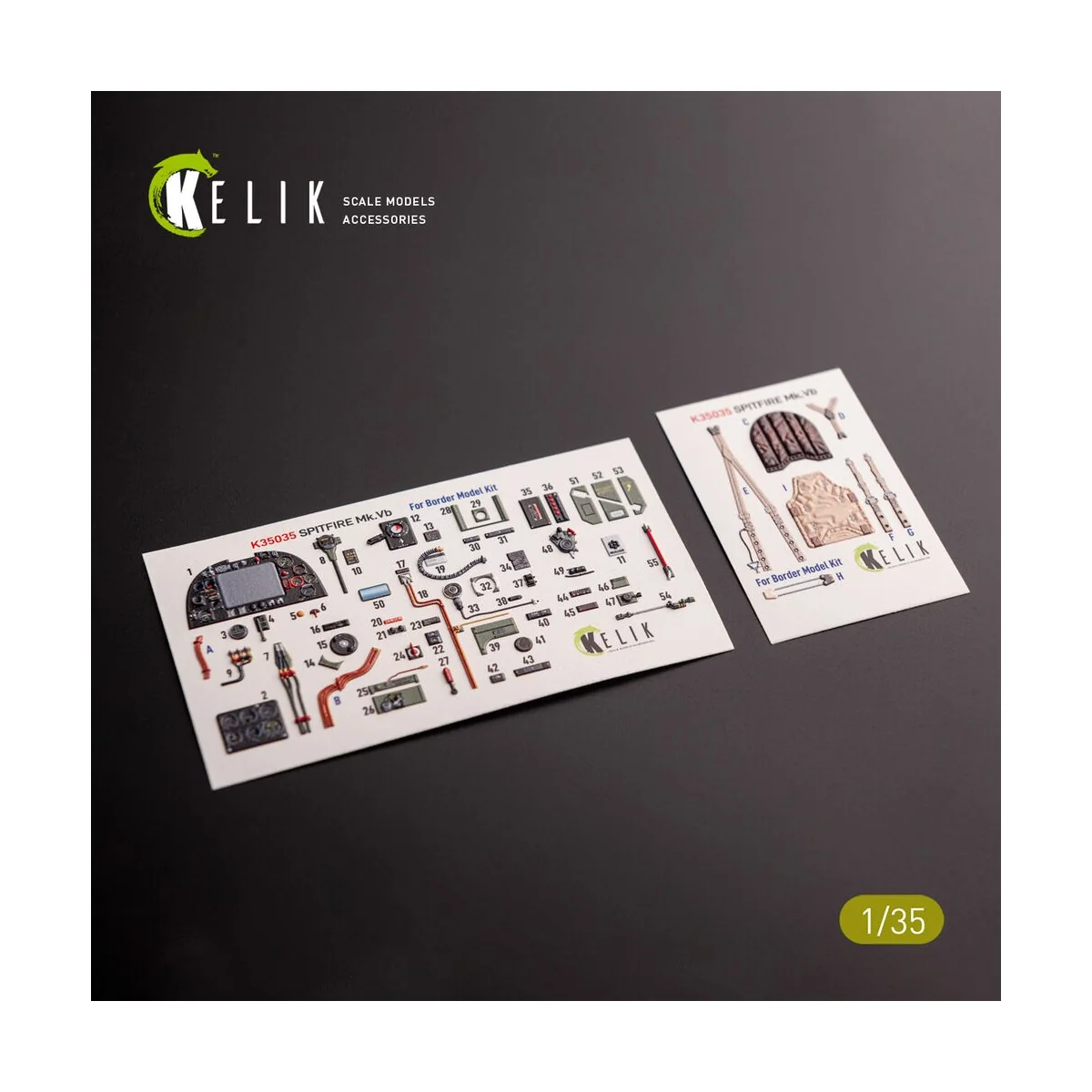 Spitfire Mk.VB - interior 3D decals for Border Models kit, 1/35 - K...