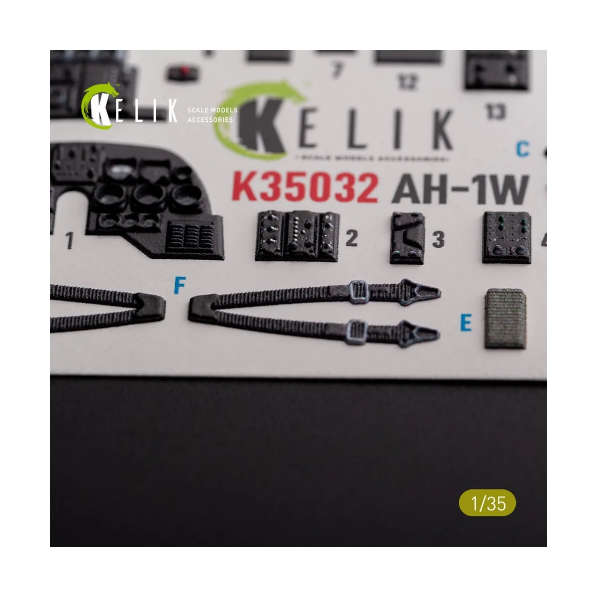 AH-1W interior 3D decals for Academy kit, 1/35 - Kelik K35032 AH-1W interior 3D decals for Academy kit, 1/35 - Kelik K35032