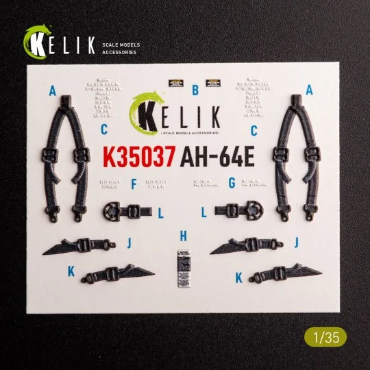 AH-64E Apache interior 3D decals for Takom kit 1/35 - Kelik K35037