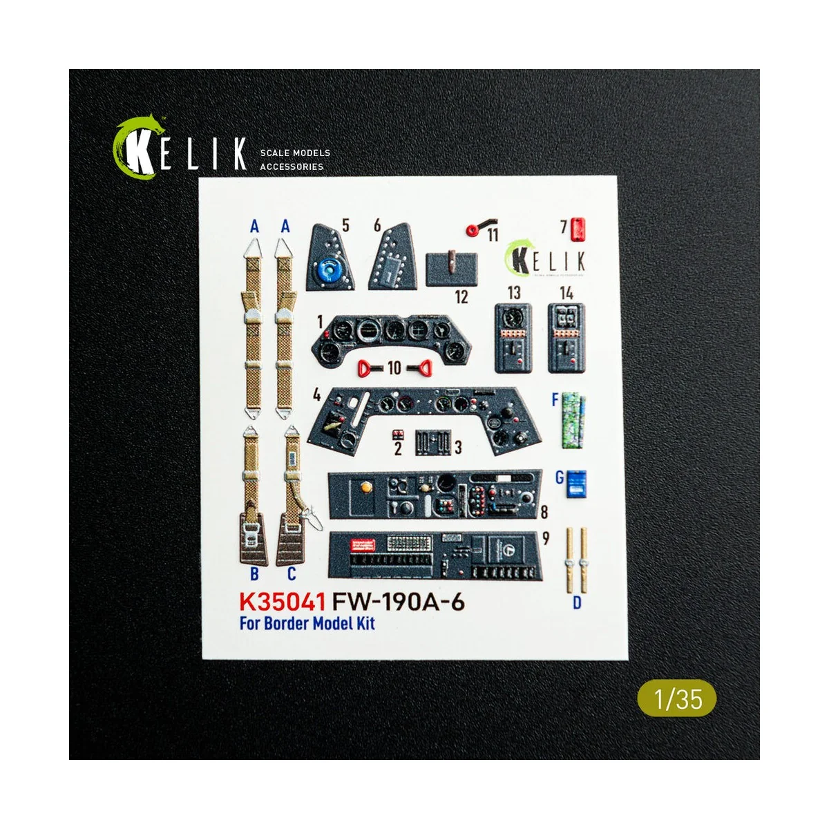 FW-190A-6 - interior 3D decals for Border Models kit 1/35 - Kelik K...