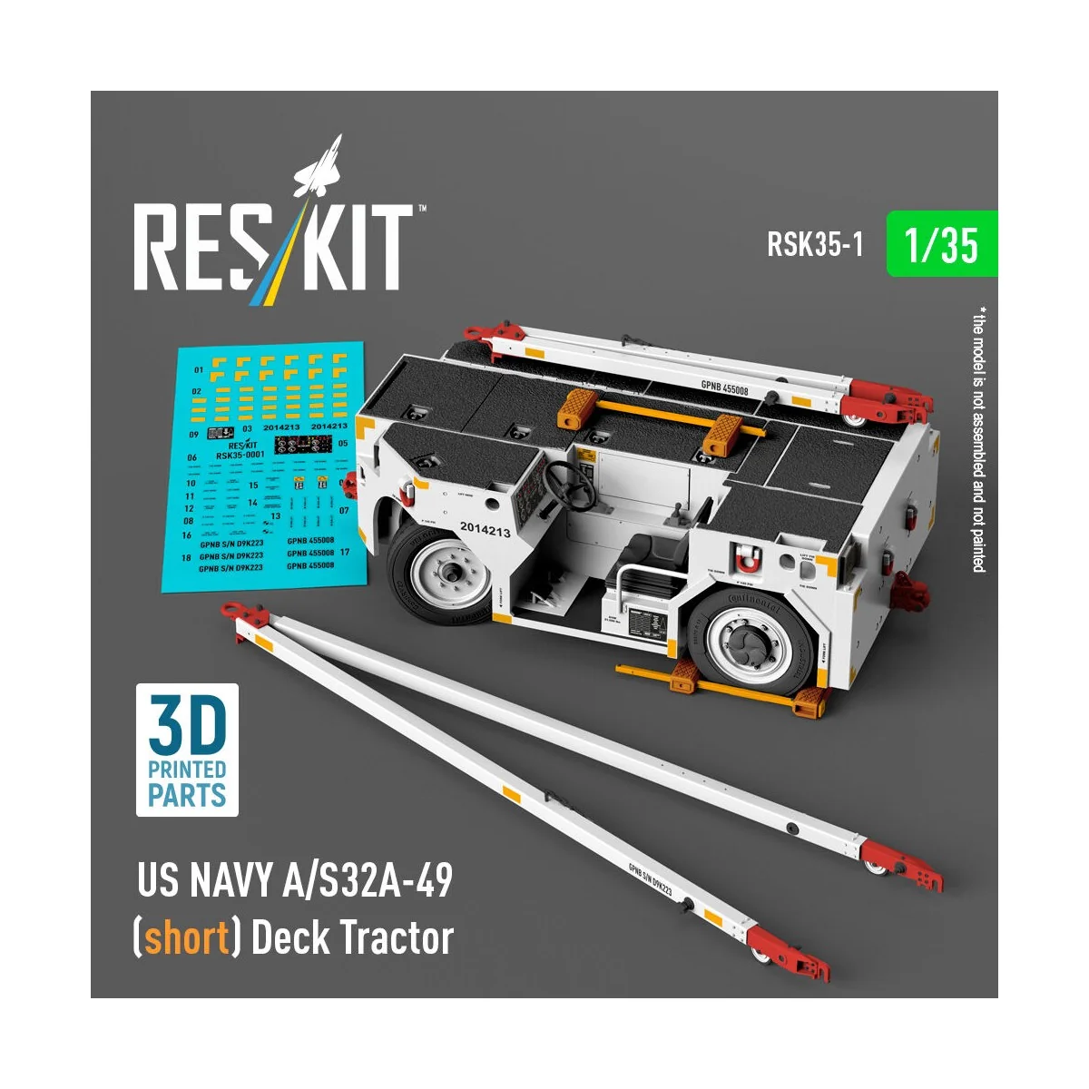 US NAVY A/S32A-49 (short) Deck Tractor (3D Printed model kit), 1/35...