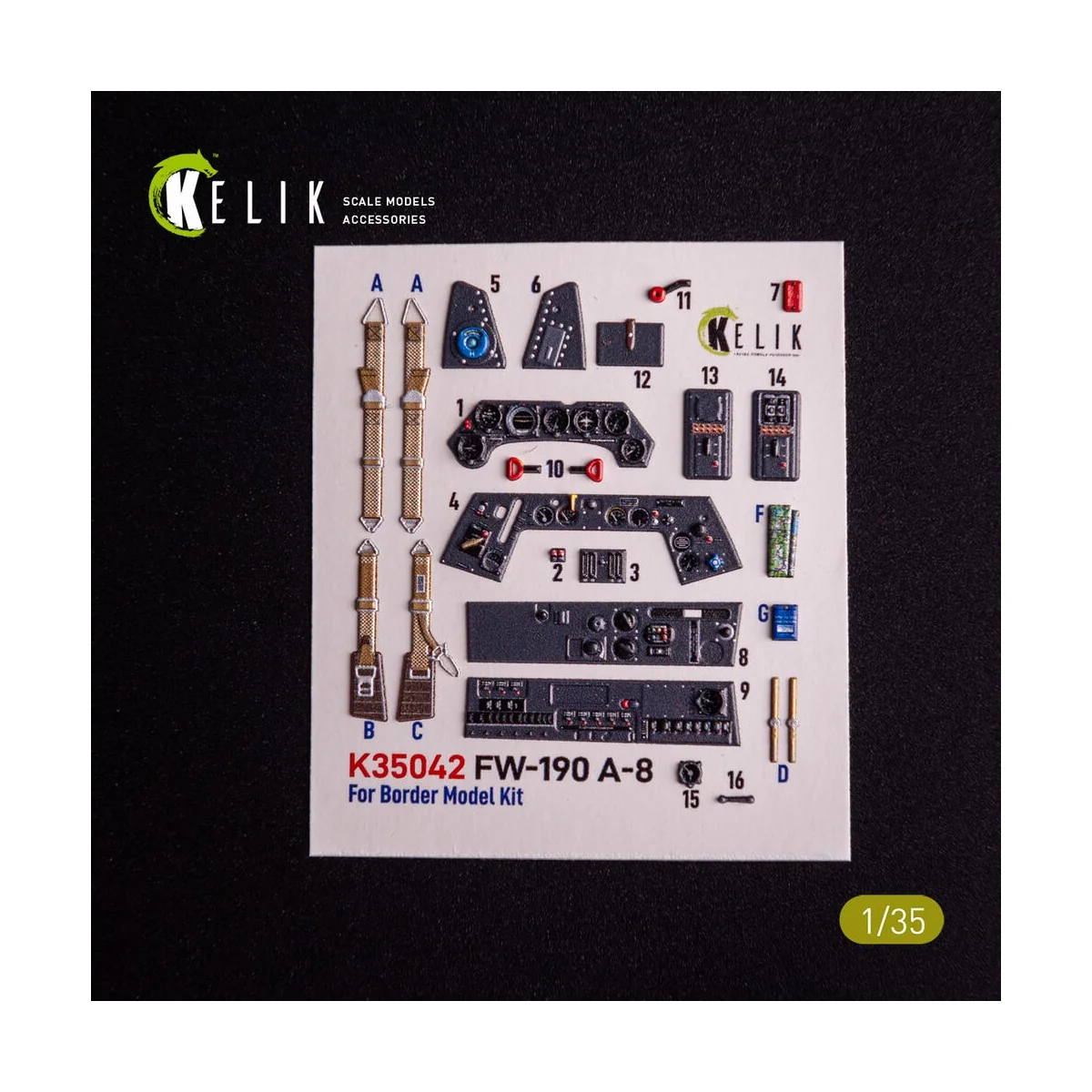 FW-190A-8 - interior 3D decals for Border Models kit 1/35 - Kelik K...