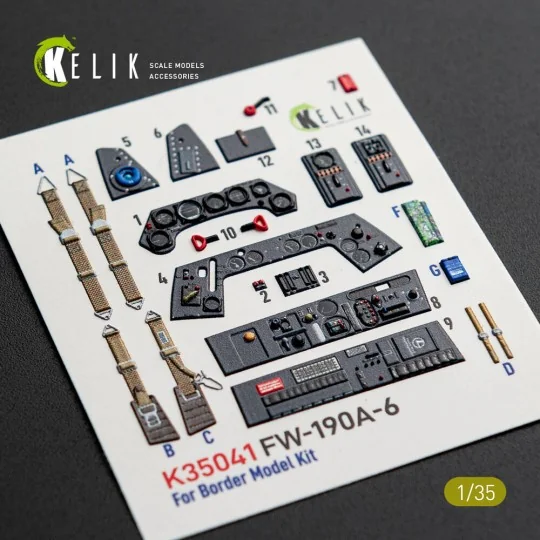 FW-190A-6 - interior 3D decals for Border Models kit 1/35 - Kelik K...