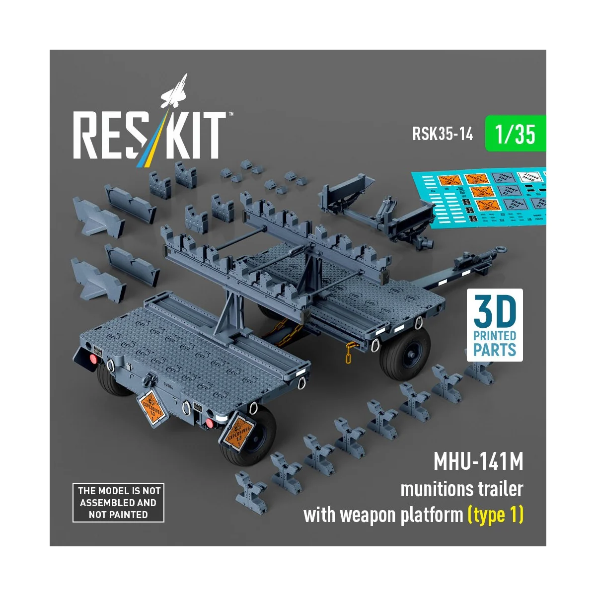 MHU-141M munitions trailer with weapon platform (type 1) (3D Printe...