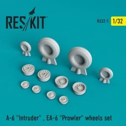A-6 Intruder, EA-6 Prowler (weighted) wheels set, 1/32 - ResKit Mod...