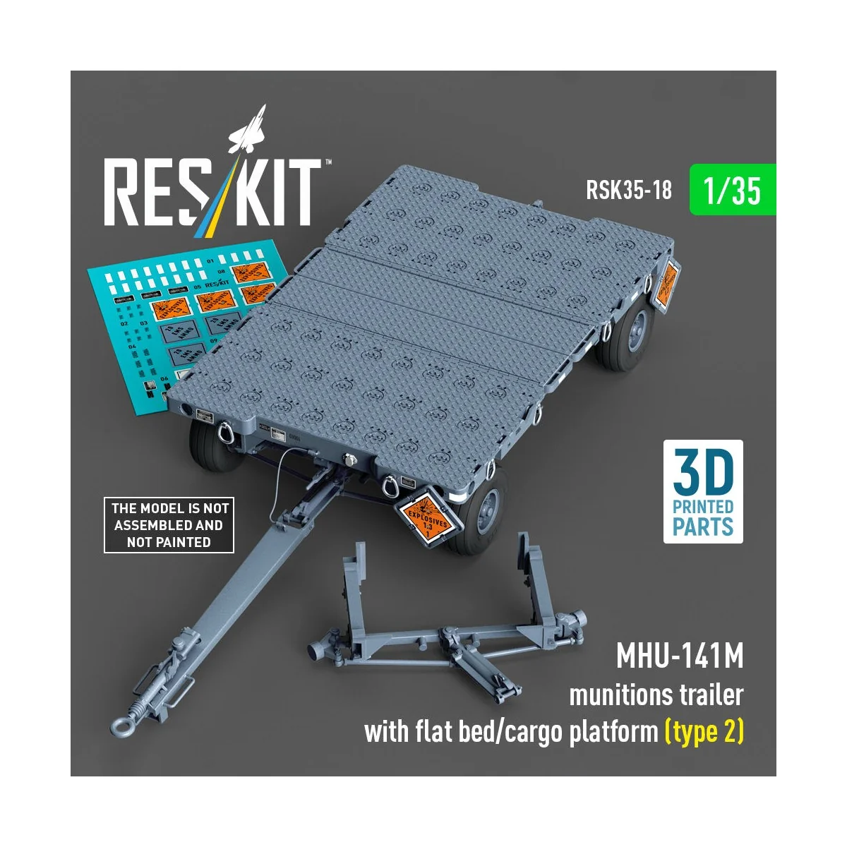 MHU-141M munitions trailer with flat bed/cargo platform (type 2) (3...