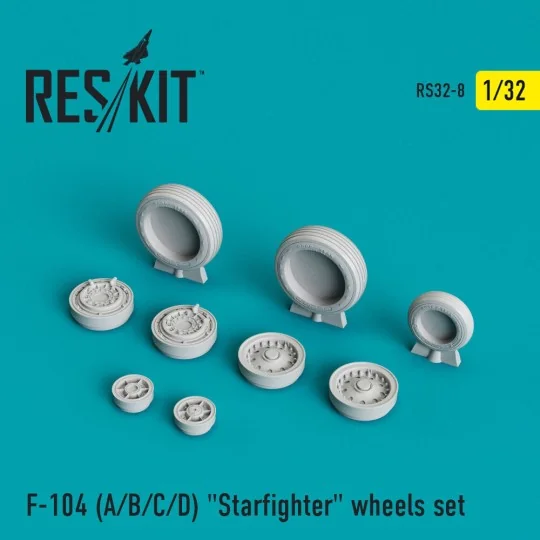 F-104 (A, B, C, D) Starfighter wheels set, 1/32 - ResKit Models RS3... F-104 (A, B, C, D) Starfighter wheels set, 1/32 - ResKit Models RS3...