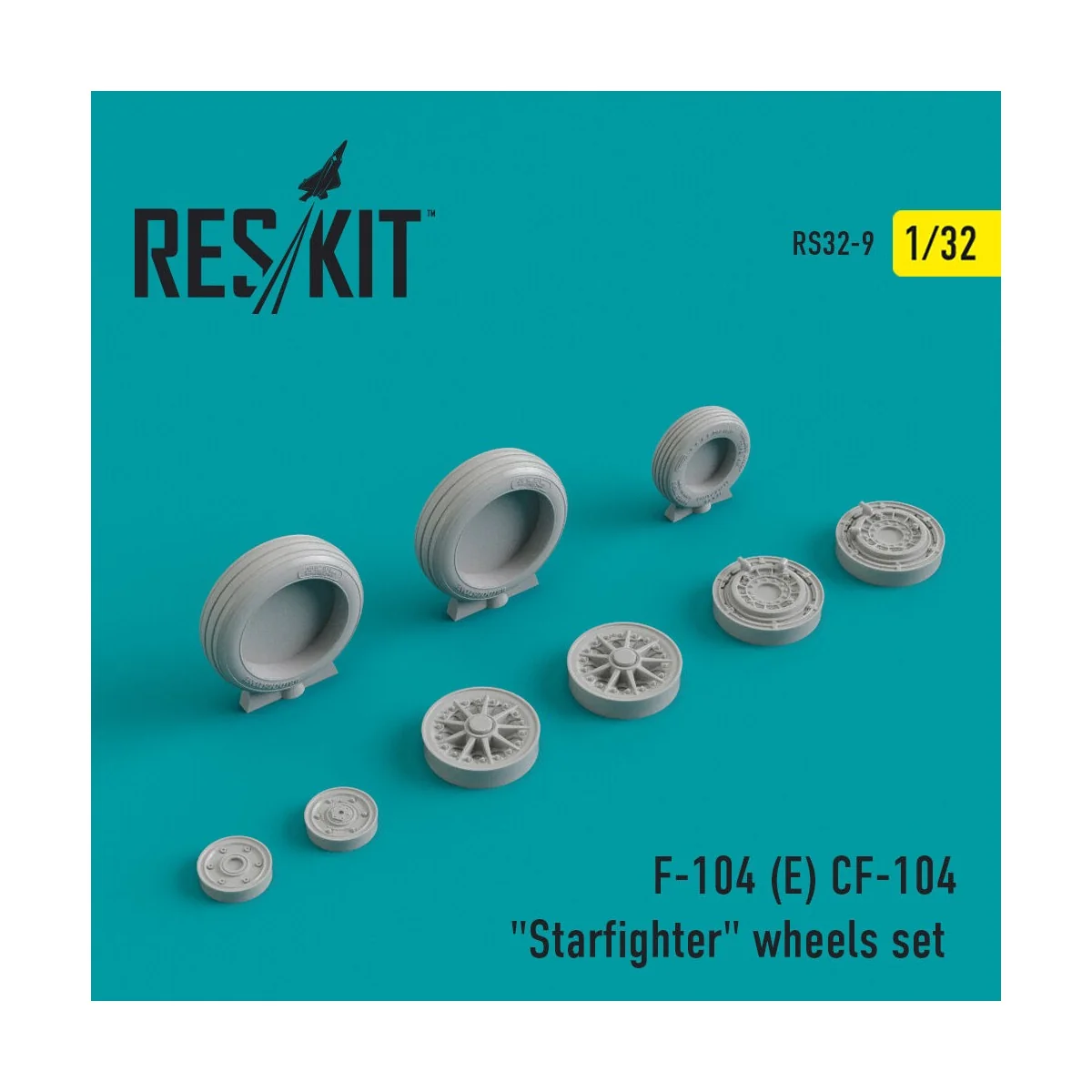 F-104E/CF-104 Starfighter wheels set, 1/32 - ResKit Models RS32-0009
