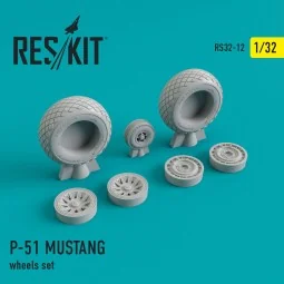 P-51 Mustang wheels set 1/32 - ResKit Models RS32-0012