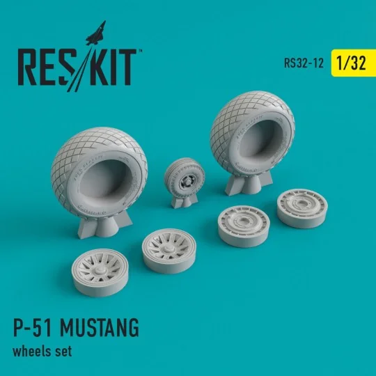 P-51 Mustang wheels set 1/32 - ResKit Models RS32-0012