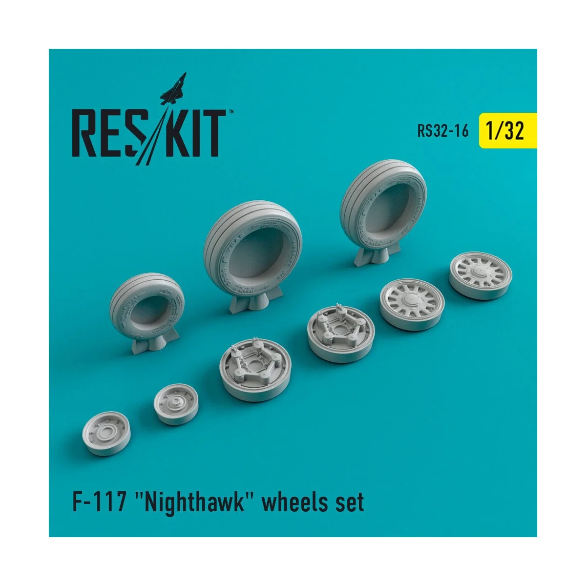 F-117 Nighthawk (weighted) wheels set 1/32 - ResKit Models RS32-0016