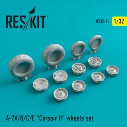 A-7 (A,B,C,E) Corsair II (weighted) wheels set 1/32 - ResKit Models...