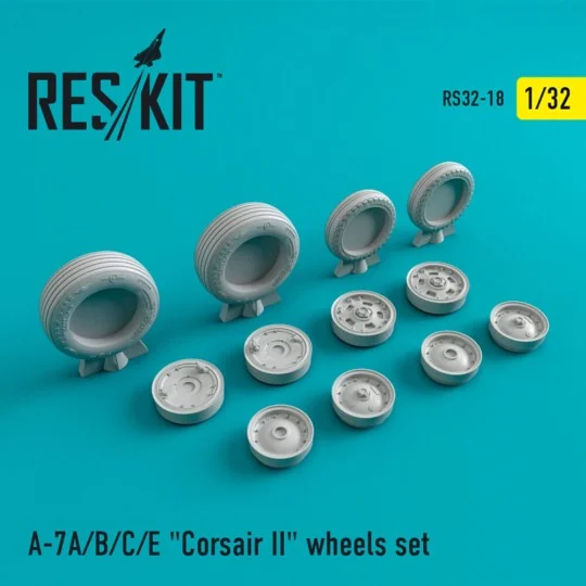 A-7 (A, B, C, E) Corsair II (weighted) wheels set, 1/32 - ResKit Mo...