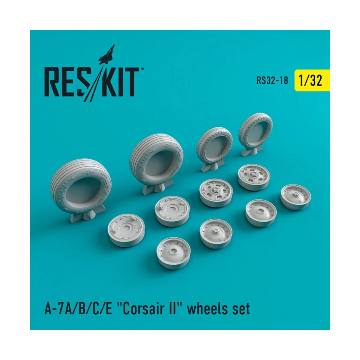 A-7 (A,B,C,E) Corsair II (weighted) wheels set 1/32 - ResKit Models...