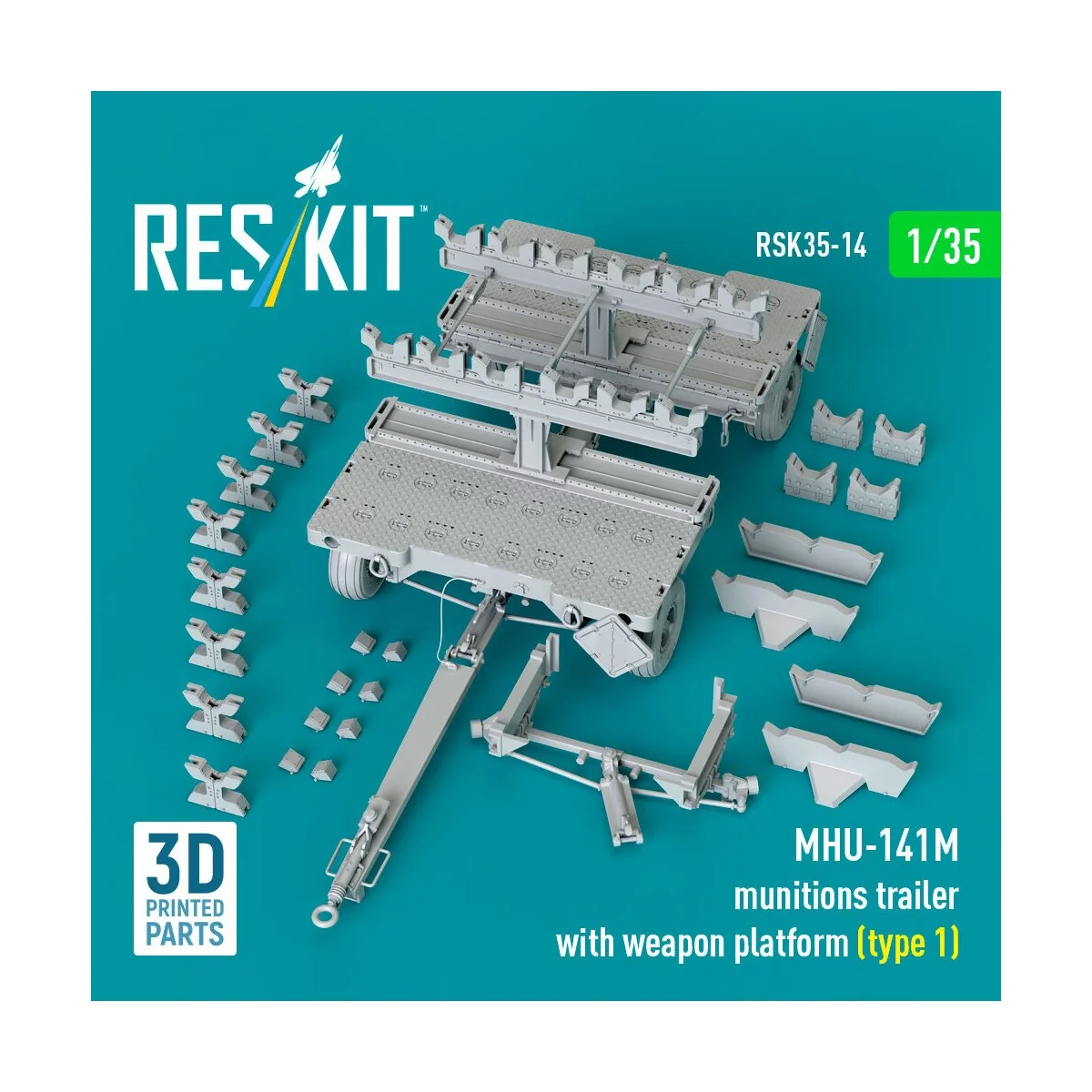 MHU-141M munitions trailer with weapon platform (type 1) (3D Printe...