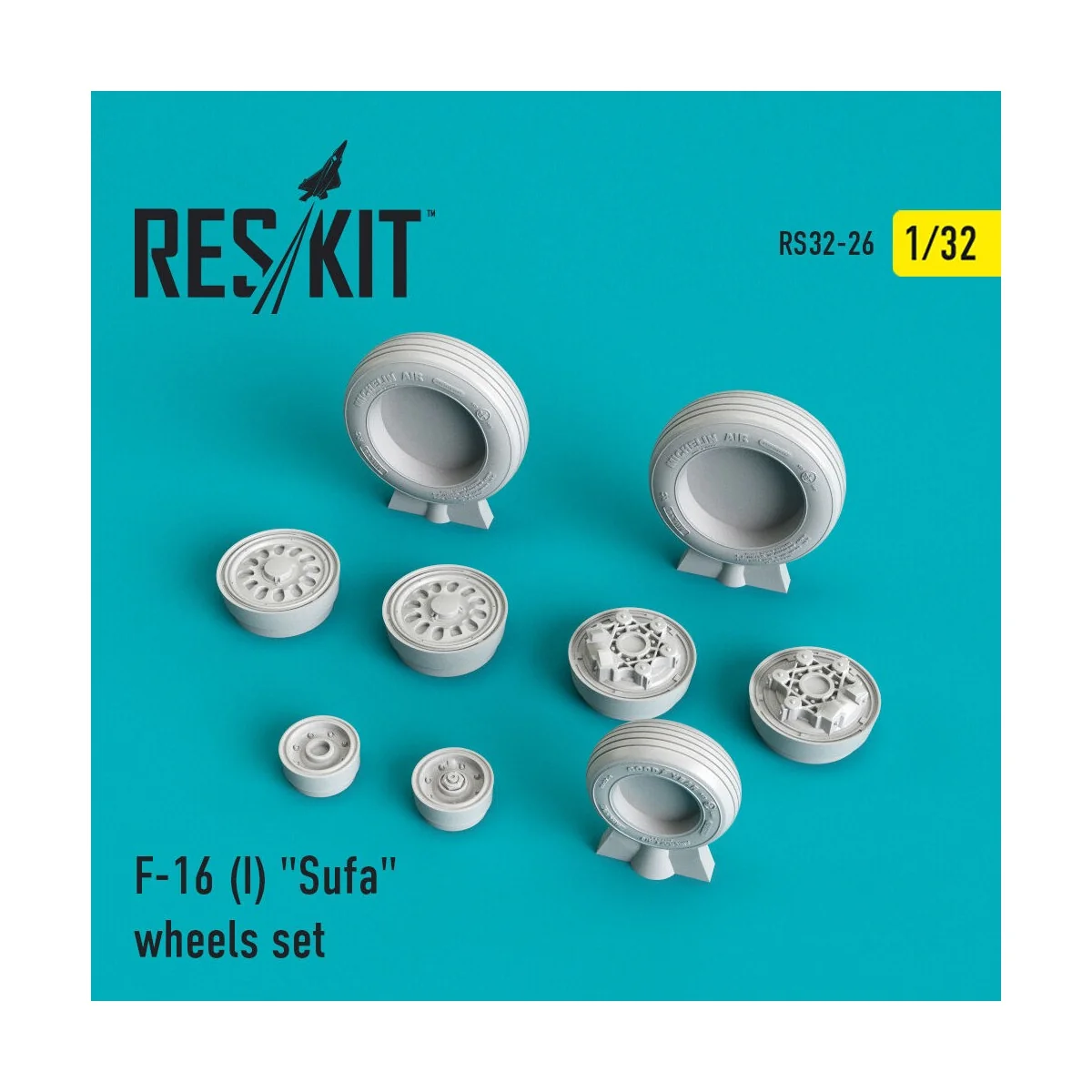 F-16I Sufa (weighted) wheels set, 1/32 - ResKit Models RS32-0026
