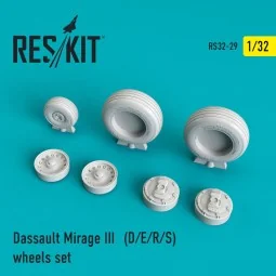 Mirage III (D, E, R, S) wheels set, 1/32 - ResKit Models RS32-0029