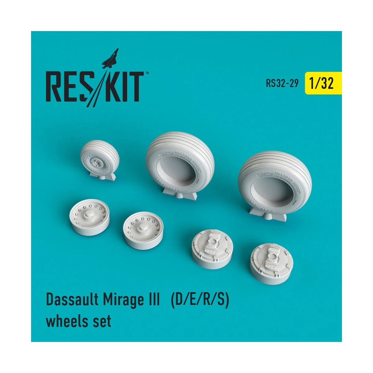 Mirage III (D,E,R,S) wheels set 1/32 - ResKit Models RS32-0029